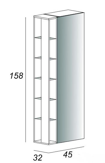 Шкаф-колонна Cezares 45x158 Rovere scuro Soft Angie 53172