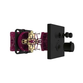 Встраиваемый смеситель-термостат на 2 источника AQUAme AQM8801MB чёрный матовый