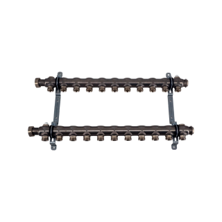 Коллекторная группа, ELSEN, 1, 11 контуров, размер отвода-3/4, PN, бар-6, T°C -от 0 до +90, EMi01.11, без вентилей и расходомеров, нержавеющая сталь