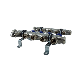 Коллекторная группа, ELSEN, 1, 4 контура, размер отвода-3/4, PN, бар-4, T°C -от 0 до +70, EMi02.04, с вентилями, нержавеющая сталь