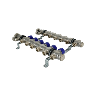 Коллекторная группа, ELSEN, 1, 6 контуров, размер отвода-3/4, PN, бар-4, T°C -от 0 до +70, EMi02.06, с вентилями, нержавеющая сталь