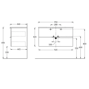 Тумба под раковину Kerama Marazzi Piano Forte PI.F.95\OLM 95 см дымчатый вяз