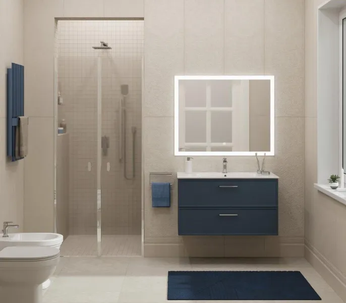 Тумба под раковину Kerama Marazzi Piano Classic PIA.CL.65\BLU.M 65 см ясень синий матовый