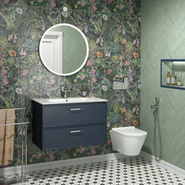 Тумба под раковину Kerama Marazzi Piano Classic PIA.CL.85\BLU.M 85 см ясень синий матовый Тумба под раковину Kerama Marazzi Piano Classic PIA.CL.85\BLU.M 85 см ясень синий матовый