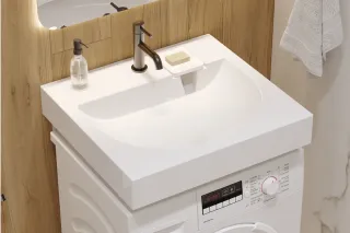 Раковина на стиральную машину Sanita Luxe Гелакси WB.WM/Galaxy/60-C/WHT.G/S1 60 см белый