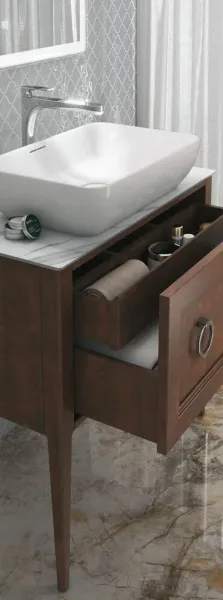 Тумба под раковину Kerama Marazzi Plaza Classic Neo PL.CN.80.1+1\NUT.M 80 см орех матовый
