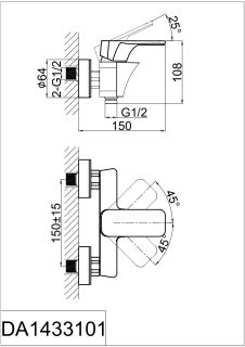 Смеситель для душа DK Berlin Technische (DA1433115)