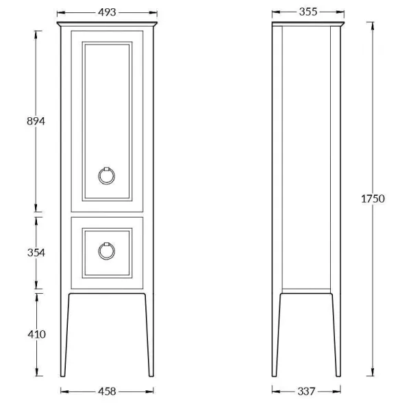 Пенал Kerama Marazzi Plaza Classic Neo PL.CN.175\WHT.M 50 см белый матовый