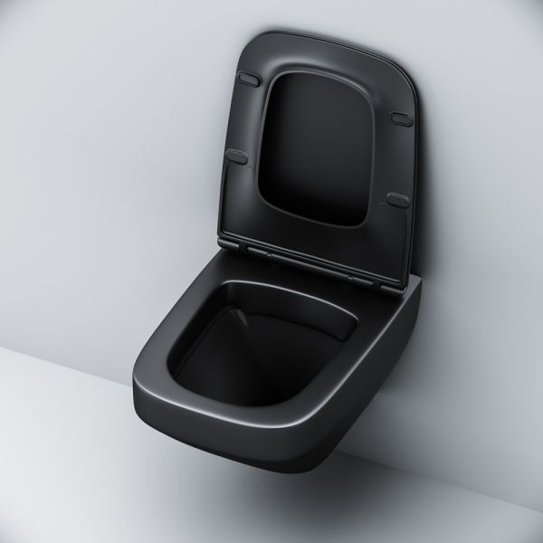 Унитаз подвесной Am.Pm Inspire 2.0 FlashClean с сиденьем микролифт чёрный матовый C50A1700MBSC