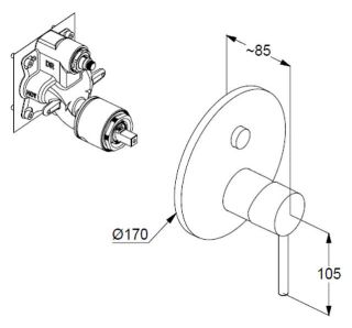 Смеситель для ванны и душа Kludi Bozz 386595376 белый матовый Смеситель для ванны и душа Kludi Bozz 386595376 белый матовый