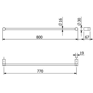 Полотенцедержатель Kludi Vela R 5896139 80 см чёрный матовый