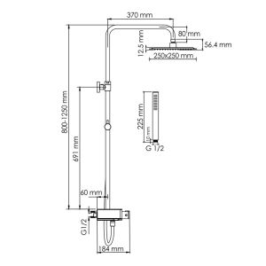 Душевой комплект WasserKRAFT A114.255.217.CB Thermo черный