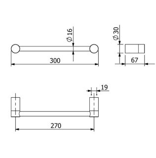 Полотенцедержатель Kludi Vela R 58962N5 30 см брашированный никель
