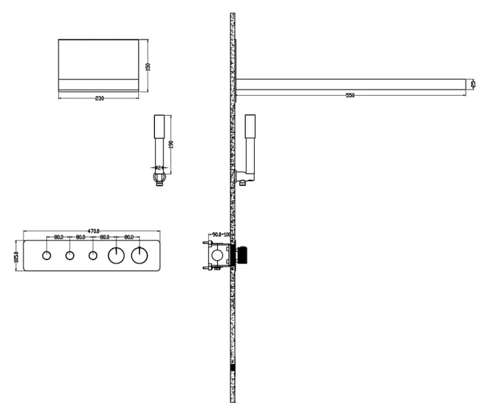 Душевой комплект Boheme Fusion 131-MW с термостатом брашированная белый матовый Душевой комплект Boheme Fusion 131-MW с термостатом брашированная белый матовый