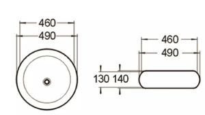 Раковина накладная SantiLine SL-1041 49см белый