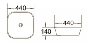 Раковина накладная SantiLine SL-1048 44см белый