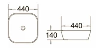 Раковина накладная SantiLine SL-1048 44см белый