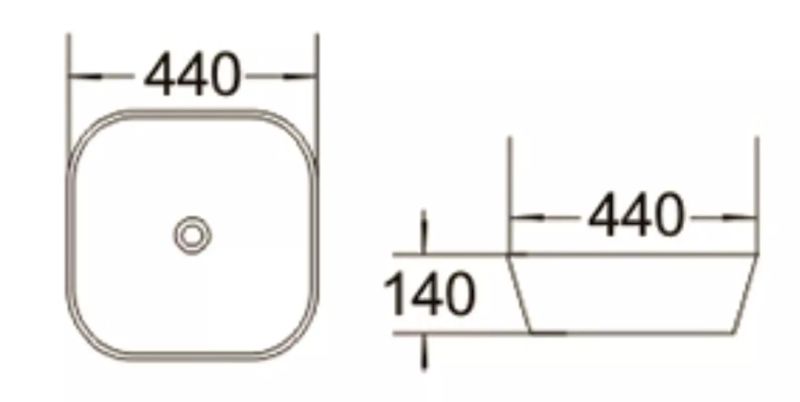 Раковина накладная SantiLine SL-1048 44см белый