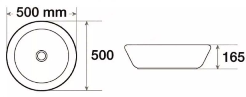 Раковина накладная SantiLine SL-1064 50см белый
