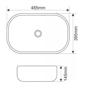 Раковина накладная SantiLine SL-1105 48см белый