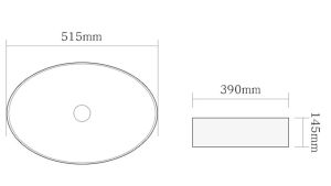 Раковина накладная SantiLine SL-1104MB 51см чёрный матовый