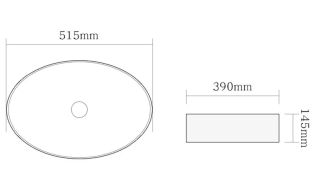 Раковина накладная SantiLine SL-1104MB 51см чёрный матовый