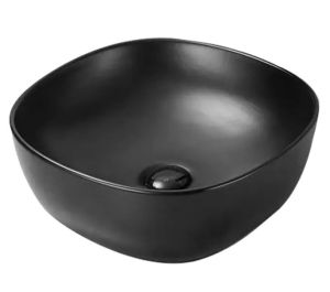 Раковина накладная SantiLine SSL-1106MB 41см чёрный матовый