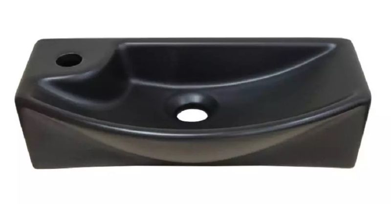 Раковина подвесная SantiLine SL-2013RMB 45см правая чёрный матовый