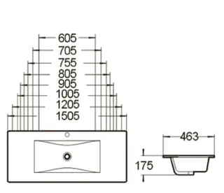 Раковина SantiLine SL-2102(120)  белая  120.5 см