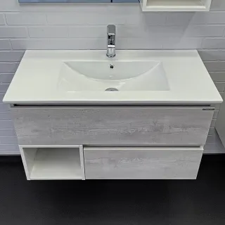 Тумба с раковиной Comforty Турин 00-00014644 90 см дуб белый Тумба с раковиной Comforty Турин 00-00014644 90 см дуб белый