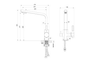 Смеситель для кухни Wonzon & Woghand WW-88458003-BG c подключением фильтра брашированное золото Смеситель для кухни Wonzon & Woghand WW-88458003-BG c подключением фильтра брашированное золото