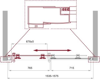 Душевая дверь BelBagno Uno UNO-195-BF-1-155-P-Cr 155 см профиль хром стекло рифлёное