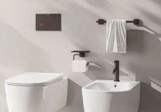 Держатель туалетной бумаги Kludi Vela S 2597139 с полкой для телефона чёрный матовый