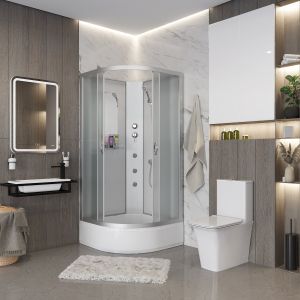 Душевая кабина Niagara NG-3302-14BKG с гидромассажем 100x100см серебро/матовое