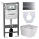 Комплект с инсталляцией Ceramica Nova CN3007_1002M_1000 унитаз Metric CN3007 крышка-сиденье с микролифтом и инсталляция Envision CN1002M с кнопкой смыва хром матовый Flat