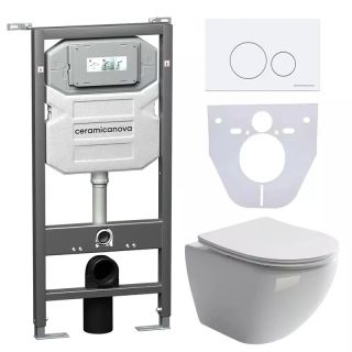 Комплект с инсталляцией Ceramica Nova CN4002_1001W_1000 унитаз Metropol CN4002 крышка-сиденье с микролифтом и инсталляция Envision CN1001W с белой матовой кнопкой смыва Round Комплект с инсталляцией Ceramica Nova CN4002_1001W_1000 унитаз Metropol CN4002 крышка-сиденье с микролифтом и инсталляция Envision CN1001W с белой матовой кнопкой смыва Round