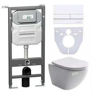 Комплект с инсталляцией Ceramica Nova CN4002_1002W_1000 унитаз Metropol CN4002 крышка-сиденье с микролифтом и инсталляция Envision CN1002W с белой матовой кнопкой смыва Flat Комплект с инсталляцией Ceramica Nova CN4002_1002W_1000 унитаз Metropol CN4002 крышка-сиденье с микролифтом и инсталляция Envision CN1002W с белой матовой кнопкой смыва Flat