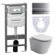 Комплект с инсталляцией Ceramica Nova CN6000_1002M_1000 унитаз Balearica CN6000 крышка-сиденье с микролифтом и инсталляция Envision CN1002M с кнопкой смыва хром матовый Flat