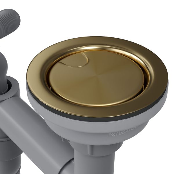 Сифон для одночашевой кухонной мойки с выпуском Reflexion Arno RX3001GD брашированное золото