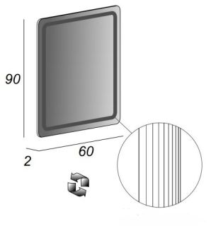 Зеркало с LED подсветкой Cezares 60x90 Eden 54354