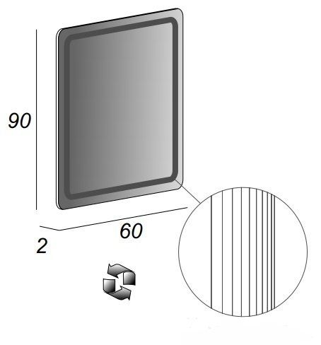 Зеркало с LED подсветкой Cezares 60x90 Eden 45028