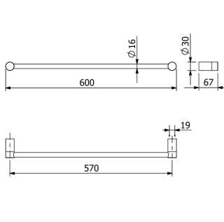 Полотенцедержатель Kludi Vela R 58979N1 60 см брашированная бронза