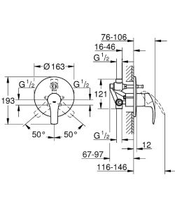 Душевой комплект Grohe Eurosmart 124440 хром