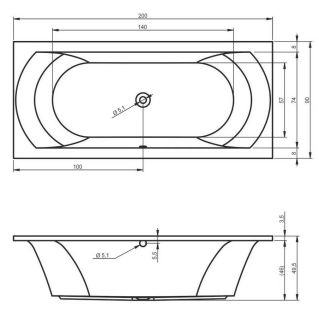 Акриловая ванна Riho Lima B054001005 200х90см белый Акриловая ванна Riho Lima B054001005 200х90см белый
