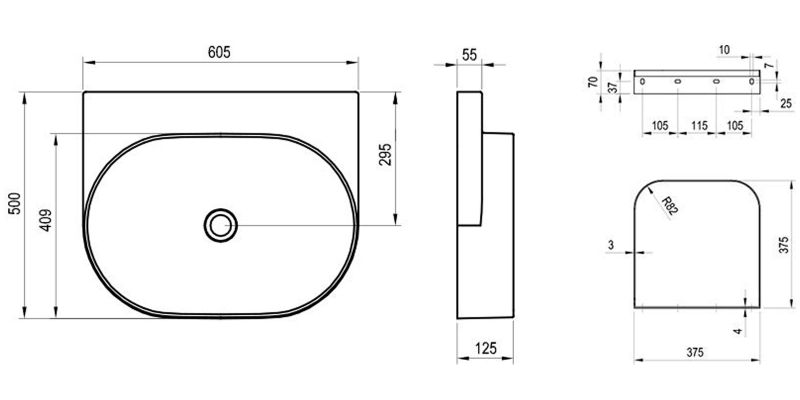 Раковина Ravak Yard 600 XJX01060000 белая
