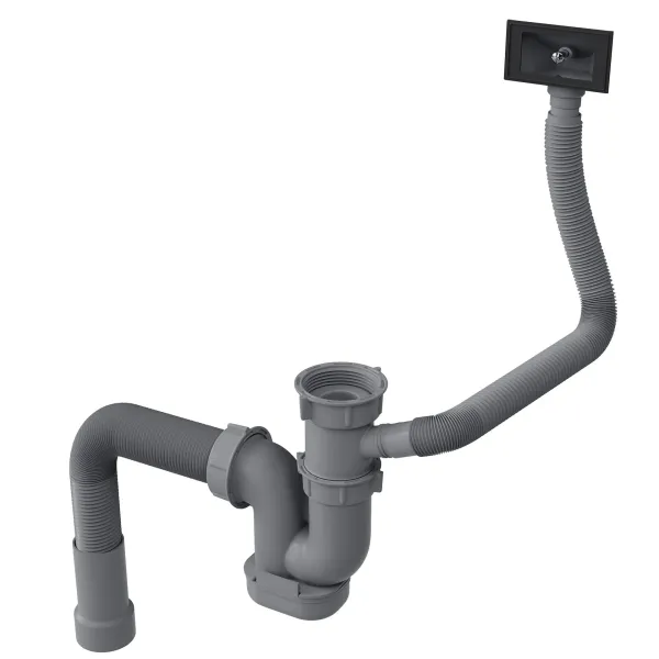 Сифон для одночашевой кухонной мойки БЕЗ ВЫПУСКА Reflexion Part RX9001PT