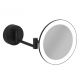 Зеркало косметическое Kludi Vela R 5899539W с 3-х кратным увеличением и LED-подсветкой чёрный матовый