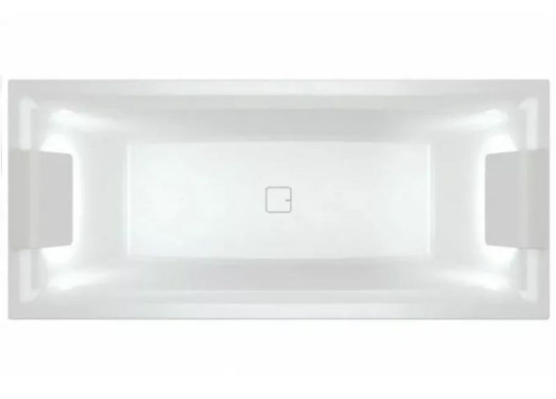 Акриловая ванна с подсветкой Riho Still Square LED Fall B100035005 170х75см светодиоды и подголовники с двух сторон заполнение через перелив белый