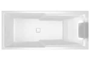 Акриловая ванна с подсветкой Riho Still Shower LED Fall B103014005 180х80см светодиоды и подголовник слева заполнение через перелив белый