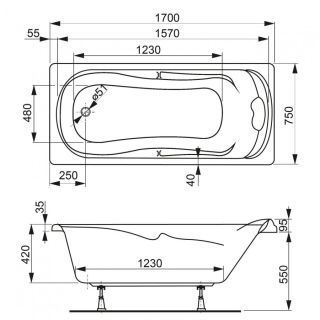 Акриловая ванна VagnerPlast Charitka VPBA170CHA2X-04 170x75см белый Акриловая ванна VagnerPlast Charitka VPBA170CHA2X-04 170x75см белый